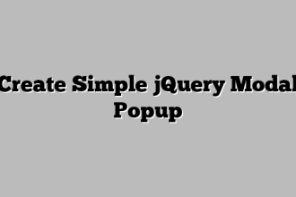 Create Simple jQuery Modal Popup