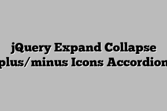 jQuery Expand Collapse plus/minus Icons Accordion