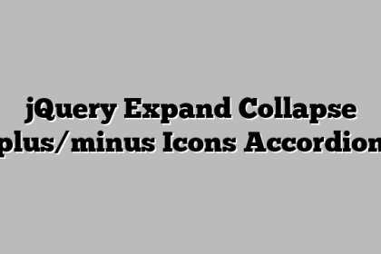 jQuery Expand Collapse plus/minus Icons Accordion